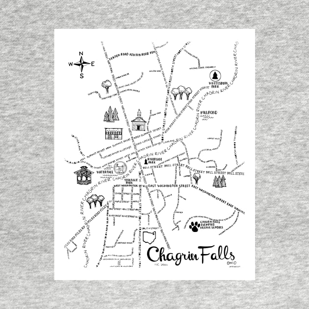 Chagrin Falls Map by fiberandgloss